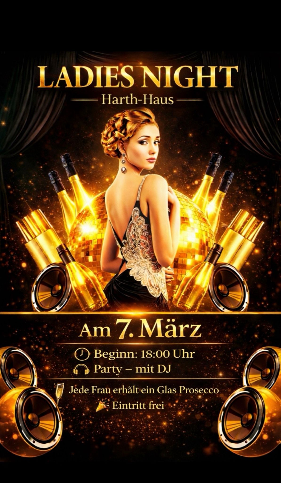 Plakat: Ladies Night im Harth-Haus