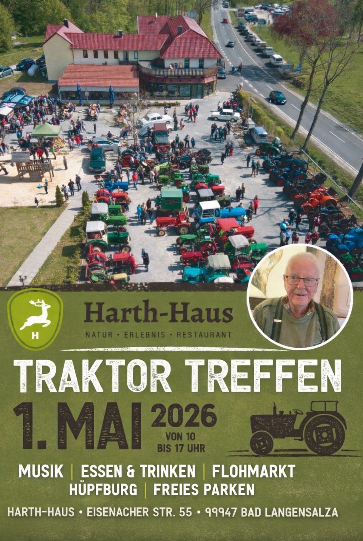 Plakat: Traktor-Treffen 2026 im Harth-Haus