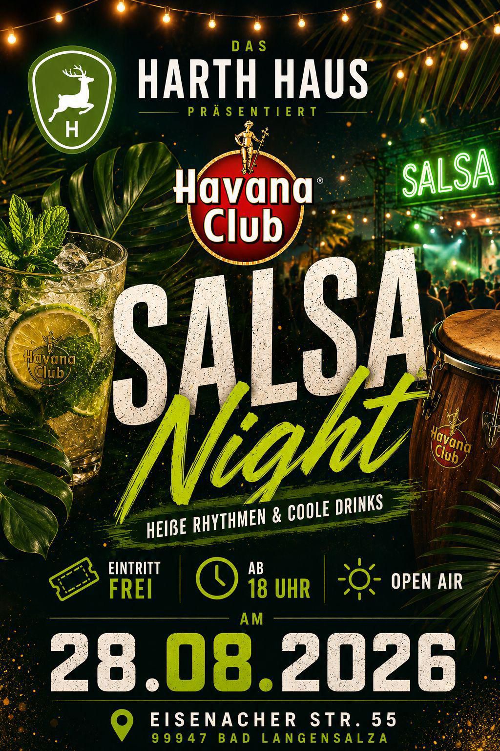 Plakat: Havana Club Salsa Night im Harth-Haus
